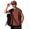 Marca de moda de verano 230g peso pound algodón sin mangas camiseta de hombre chaleco personalizado ropa deportiva canaleta colectiva al por mayor details Picture